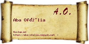 Aba Ofélia névjegykártya